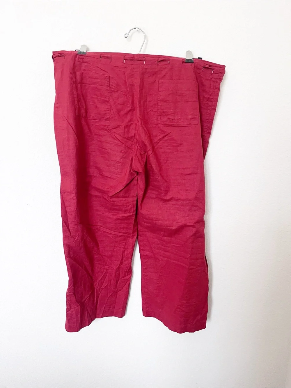 Eileen Fisher Burnt Orange Silk Cotton Wide Leg Capri Pants Size PS